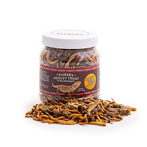 Fluker's Medley Treat for Bearded Dragons, Grasshoppers, Mealworms and Crickets, 1.8 oz - size: 1.8 Ounce (Pack of 1)