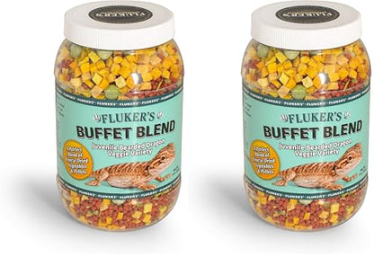 Fluker's Buffet Blend Juvenile Bearded Dragon Diet, Veggie Variety, 5 oz (Pack of 2) - size: 5 Ounce (Pack of 2)