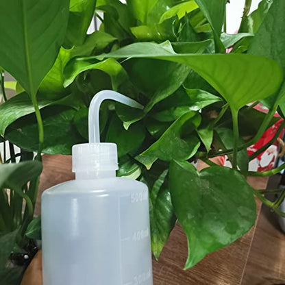 Valchoose White Squeeze Bottles, LDPE Angled Nozzle, 250ml & 500ml, 2 Pack | Built With Clear Liquid Scale, Tight Leakproof Lid, Precise Root Watering, For Lab, Succulents & Mini Potted Plants - color: White, size: 1x250ml+1x500ml
