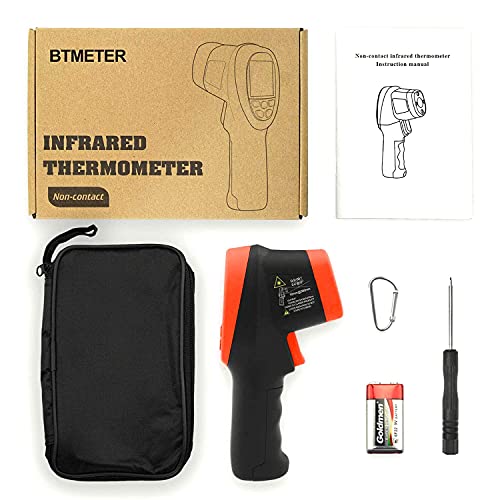BT-1500 Pyrometer 30:1 Industrial Laser Thermometer Gun, -58℉ to 2732℉ Non Contact High Temp Infrared Thermometer Digital IR Temperature Gauge Orange(NOT for Human Temp Test) - color: Orange