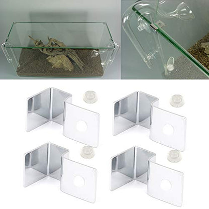 Pssopp 4Pcs Fish Glass Cover Clip, Stainless Steel Aquarium Glass Cover Support Bracket Holders Universal Lid Clips for Rimless Aquarium(6mm) - color: 6mm