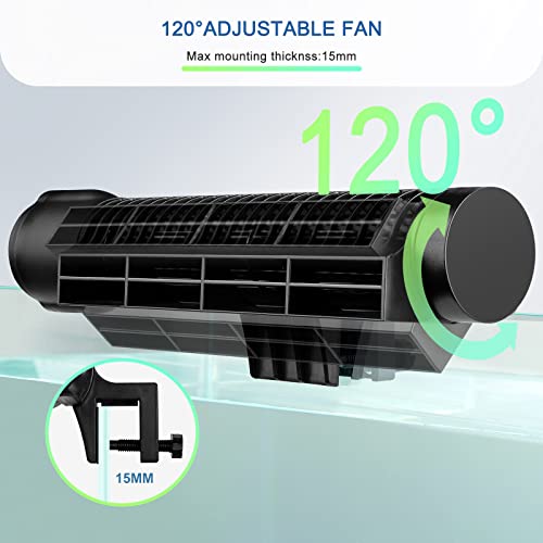 Aquarium Chillers Aquarium Cooling Fan, DC12V Auto Fish Tank Cooling Fan with Adjust knob,Cross-Flow Fan with Broad Airflow (4W) - size: 4W