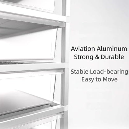 5 Tier Reptile Breeding Rack with Heating Pad, Aluminum Frame Hatchling Reptile Enclosure with Clear PET Tubs, Stackable Nursery Habitat for Baby Snake, Gecko, Lizard, Frog, Spider