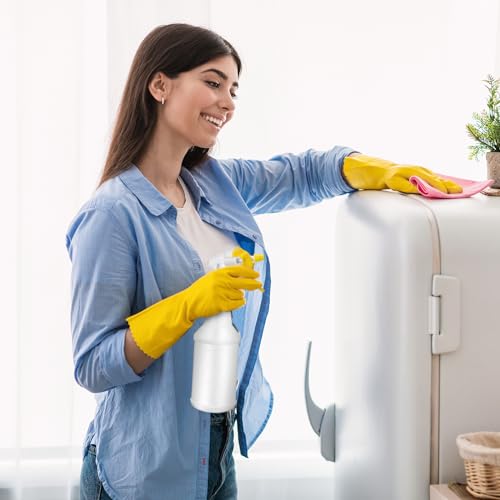 Eccliy 20Pk 16oz Spray Bottles,Cylinder,Yellow Spray Head | Clear Empty Plastic Commercial Spray Bottles with Nozzle Measurement For Cleaning Solutions Cleaner Detailing Industrial - color: Yellow Spray Head, style: Cylinder