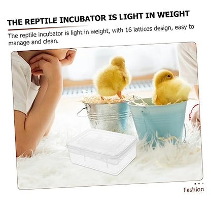 Plastic Reptile Egg Incubator 16 Grids Gecko Lizard Incubation Box Easy Observation Lightweight for Travel