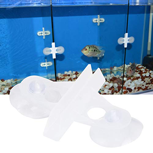 Zerodis 40 Pcs Aquarium Separation Clip, PVC Fish Suction Cup Separating Board Divider Support Clip with 80 Suction Cup Fish Isolation Divider (White)