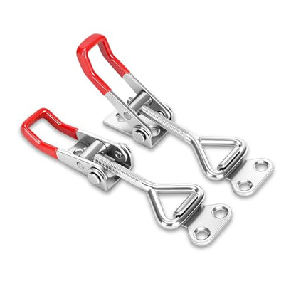 2 Pack Adjustable Toggle Latch 4001, Quick Release Toggle Clamp with 220lbs Capacity for Freezer, Toolbox, Smoker, Cabinet & Storage Case (Screws Not Included)