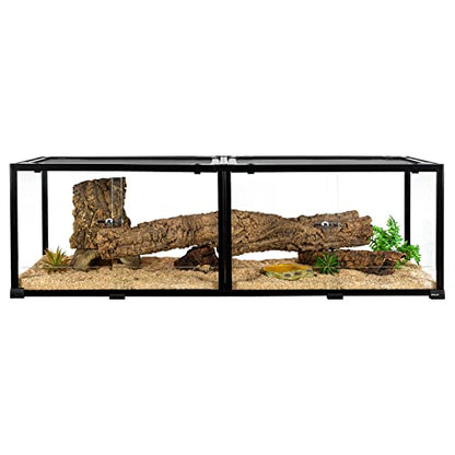 REPTIZOO 84 Gallon Large Reptile Terrarium Extra-Long 60" x 18" x 18" Spliceable Glass Reptile Tank, Double Top Cover Enclosure Habitats - size: 60" x 18" x 18"