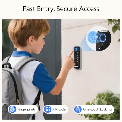 Philips WiFi Smart Retrofit Lock + Wireless Fingerprint Keypad, Update Your Existing Deadbolt, Built-in WiFi, Remote Control, Deadbolt Lock with Voice Control, Auto Lock, Interior Knob, Sliver - color: Sliver, size: WiFi Deadbolt + Fingerprint Keypad