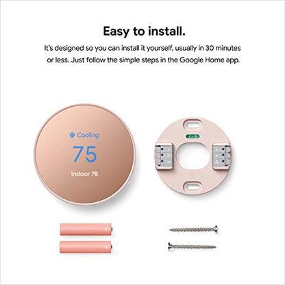 Google Nest Thermostat - Smart Thermostat for Home - Programmable Wifi Thermostat - Sand - color: Sand