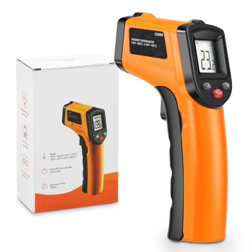 Laser Temperature Gun, Non-Contact Digital Infrared Thermometer, Adjustable Emissivity, -58℉~752℉ Precision Temperature Tester Handheld for Grill, Meat, Food, Candy, Automotive, HVAC Tools