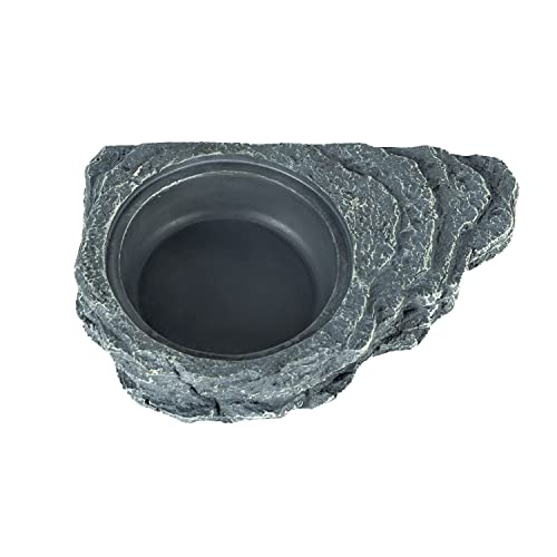 REPTIZOO Reptile Magnetic Feeder Ledge, Single Bowl Reptile Food Dish with 3PCS Feeding Cups Food Water Feeder for Crested Gecko Lizard Chameleon Pets - size: Small