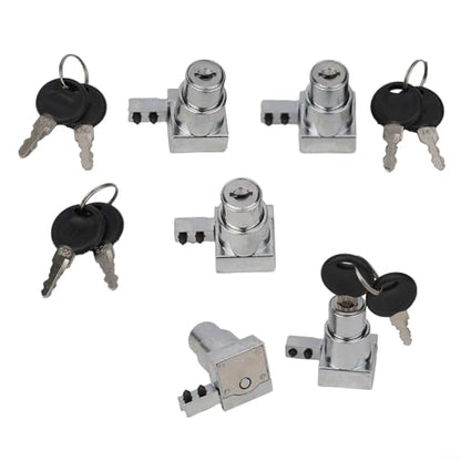 Zinc Alloy Sliding Glass Door Lock Set with Keys for Display Cabinets and Terrariums, Rust-Resistant Hardware for 5-8mm Glass Panels, Installation without Drilling(4PCS) - size: 4 Pieces