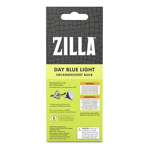 Zilla Reptile Terrarium Incandescent Heat Bulb, Day Blue, 75 Watts - size: 75 Watts, style: Day Blue