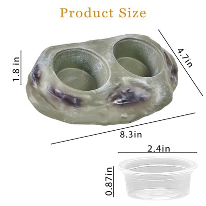 Tfwadmx Magnetic Reptile Feeder Ledge, Gecko Feeder Ledge with 4 Cups Reptile Feeding Bowl Terrarium Accessories for Geckos Lizards Chameleons Frog (White) - color: White