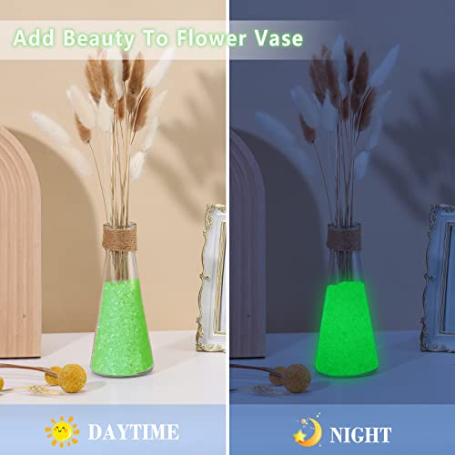 10000pcs 3-5mm Green Glow Rocks Gardening Luminous Glow Stones Glow Pebbles Decorative Sand for Succulent,Fish Tank Aquarium - style: Green