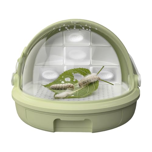 Silkworm Transport Container Breathable Clear Terrarium | Silkworm Reptile Cage Hatching Box for Pet Spiders Frog Scorpion Small Animal Science Project Classroom School Boys Girls