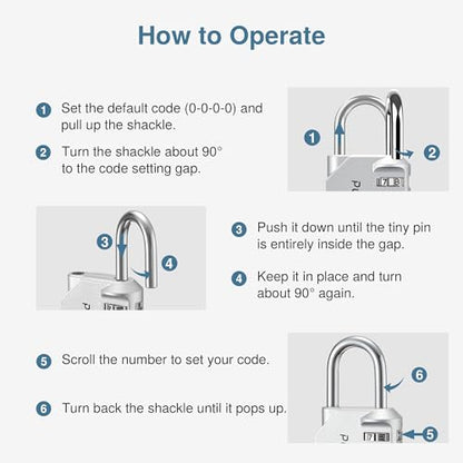 Puroma 1 Pack Combination Lock Locker 4 Digits Combo Padlock Gym Silver | For School Gate Fence Toolbox Hasp Storage, Outdoor, Resettable, Weatherproof, Side Window, Crack Cut Resist, Hardened Steel - color: Silver