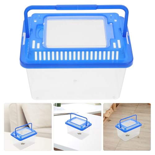 VANZACK 8pcs Large Tortoise Enclosure with Handle, Sturdy Plastic Reptile Breeding Box and Hatching Container for Home and Travel Use