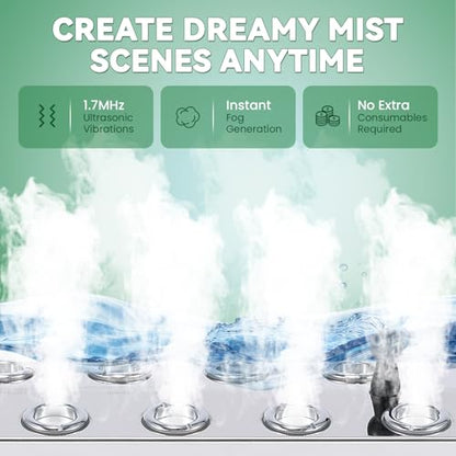 Mxmoonant 12 Head Ultrasonic Mist Maker, 0-8400ml/h Adjustable Mister, 400W | w/Float, for Halloween, Plant Greenhouse Humidify, Pond Decoration, Water Humidifier, Only Water Use, Easy to Install