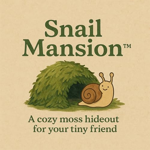 Snail Hideout for Pet Land Snails Snail Mansion – Natural Sphagnum Moss Shelter with Non-Toxic Plastic Core | Humid Hiding Spot for Snail Terrariums | Soft, Shell-Safe & Eco-Friendly Snail House