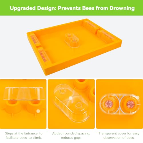 2 Pack Beehive Feeder for Beehive Langstroth 10 Frame Beekeeping Supplies 1.2 Gallon, Bee Top Feeder for Feeding Water or Sugar Cake to Bee Hives Beekeeping Feeder Equipment - size: 2 pcs