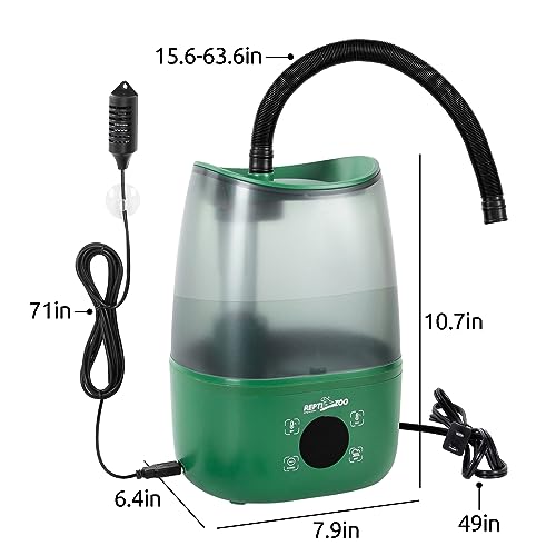 REPTIZOO Reptile Humidifier Fogger, 4L Large Reptile Fogger with Humidity Control, Terrarium Humidifiers with Extended Tube Automatic Reptile Misting System for Reptiles Amphibians Herps Vivarium