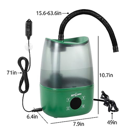 REPTIZOO Reptile Humidifier Fogger, 4L Large Reptile Fogger with Humidity Control, Terrarium Humidifiers with Extended Tube Automatic Reptile Misting System for Reptiles Amphibians Herps Vivarium