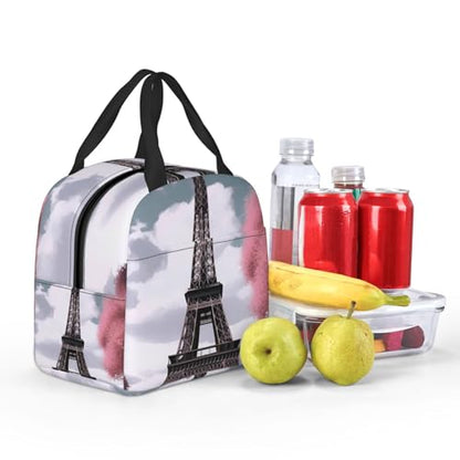 Insulated Lunch Bag Eiffel Tower Lunch Box for Women Men Reusable Leakproof Lunch Cooler Bag for Office Picnic - color: Eiffel Tower