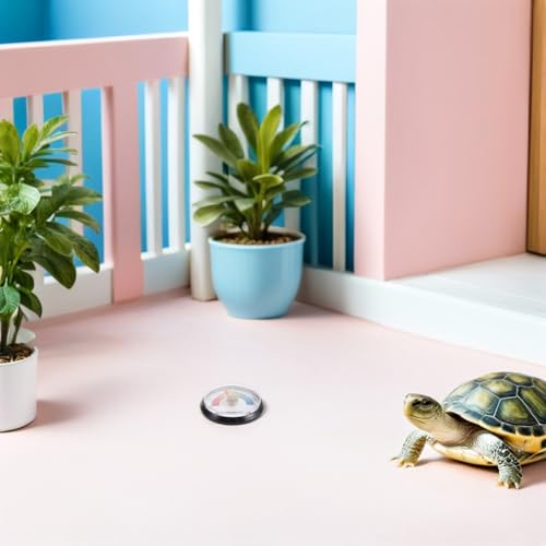 GANAZONO 2pcs Round Humidity Gauge for Reptile and Lizard Enclosure, Accurate Terrarium Control with Quick Response Reading, Waterproof Humidity Meter for Glass Tank and Habitat Monitoring
