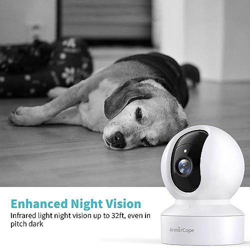 Armorcope Pet Camera, 2K HD Dog Camera with Phone APP, 360° Pan/Tilt View Puppy Cam, One Click Call for Baby Monitor, MagivPix Night Vision,Motion Tracking Alarm with Cloud/Local SD -2 Pack - style: 2 Pack