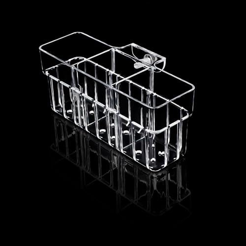 1 Pack Clear Aquarium Plant Holder Top Hanging Fish Tank Plant Holders Fits up to 0.8in Tank Edges, Aquarium Décor - color: Rectangle-White