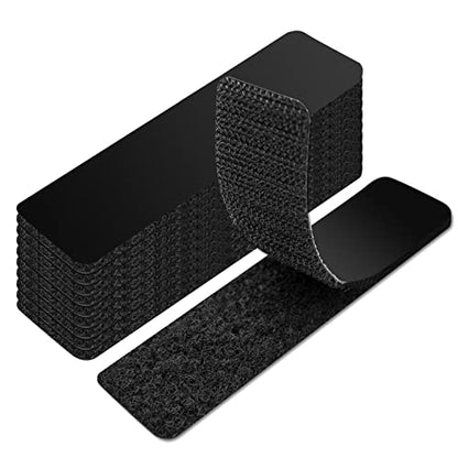 Art3d 16 Sets Hook and Loop Tape, 1"x 4" Sticky Back, Heavy Duty | Double-Sided, Holds 13 lb, Adhesive Strip, Nylon, Picture Hanging Strips Fastener for Mounting Hanging, Glass, Tile, Metal - color: Black, size: 4 x 1 Inch (Pack of 16)