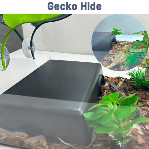 Durable Reptile Hide Box, Ball Python Hide, Leopard Gecko Hide, Bearded Dragon Hide, Easy to Clean Reptile Hides Cave for Tank, Snake Hide Enclosure (9.45" x 6.89" x 2.17" Large) - size: Large