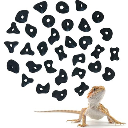 32PCS Rock Climbing Holds for Bearded Dragons Climbing Rock Wall Grips for Bearded Dragons Tank Accessories Reptiles Toy Rock Wall Holds (Not Glue) - color: Black