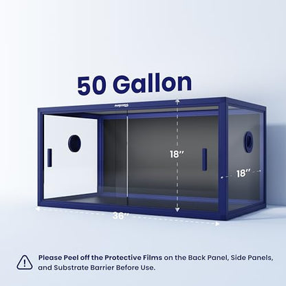 50 Gallon Gecko Tank with 36" Spacer Cabinet, Only for Phailozoo 50 Gallon Reptile Enclosure, Reptile & Amphibian Enclosure Terrarium Stand, 36"x 18" x 10"