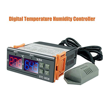 Intelligent Thermostat Humidistat Controller for Seedling Heat Mat, Wide Measuring Range Hygrometer for Pet Breeding, Clear Display Temperature Controller Aquarium