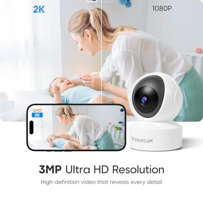 VSTARCAM 3MP Pet Camera Indoor with Phone App, 360° Indoor Security Camera with Color Night Vision, Motion Detection & 2-Way Audio, 24/7 SD & Cloud Storage 02