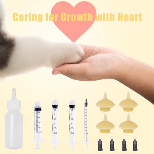 Mini Pet Feeding Bottle and Syringes with Nipples for Small Cat Dog Animals,Kittens, Puppies, Rabbits, Small Animals, Squirrel (Model 5) - size: model5
