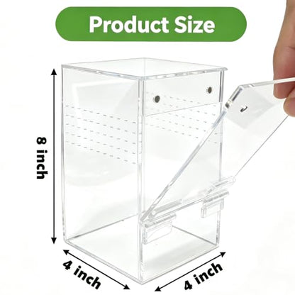 Jumping Spider Enclosure, Acrylic Arboreal Terrarium with Accessories, Magnetic Escape Proof Habitat for Praying Mantis, Tarantula, Gecko, Frog, Snail, Bug & Small Insects