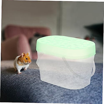 YARNOW 2pcs Portable Hamster Boxes and Turtle Containers with Thickened Lid Reptile Cages for Travel Comfortable Ventilation Design - color: Green