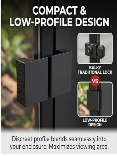 Sliding Door Lock for Reptile Enclosures, Secure Reptile Cage and Tank Doors, Durable Safety Lock Set for Sliding Glass Tanks