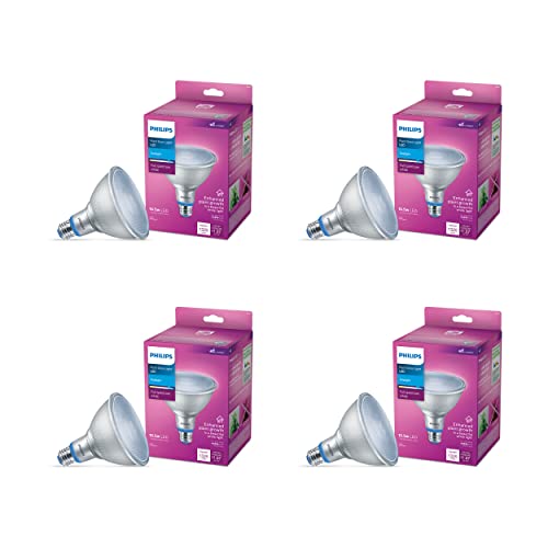 PHILIPS LED 120W PAR38 4-Pack Basic Daylight (5000K) 1325 Lumen (15.5W = 120W) Frosted Light Bulbs - size: 4 Pack