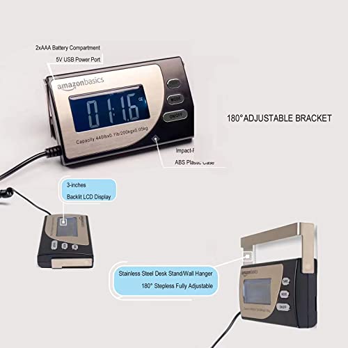 Amazon Basics Digital Postal Scale with Tare Function, Heavy Duty, Aluminium Platform, 440 lb Capacity, Digital Shipping, Portable, Black - size: 440 lb