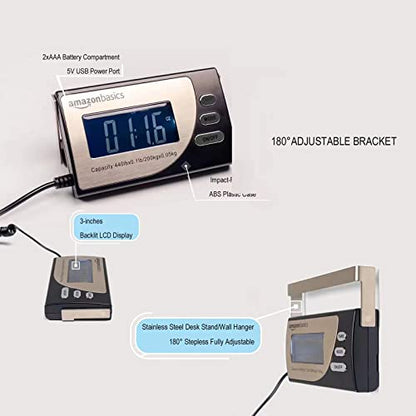 Amazon Basics Digital Postal Scale with Tare Function, Heavy Duty, Aluminium Platform, 440 lb Capacity, Digital Shipping, Portable, Black - size: 440 lb