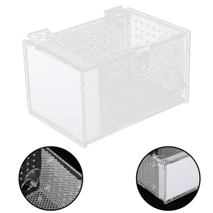 White Acrylic Reptile Breeding Box Ventilation Holes and Moisture, Spider Feeding Container Suitable for Home Use and Display