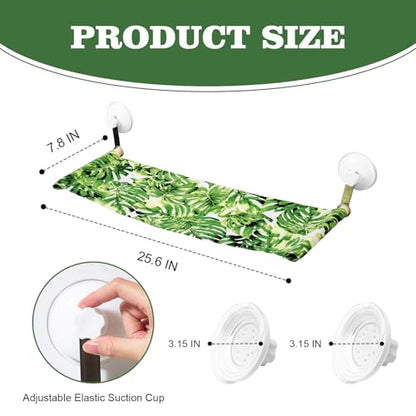 Bearded Dragon Hammock for Window, Bearded Dragon Window Perch with Suction Cups, Reptile Tank Accessories Suitable for Lizard Leopard Gecko Chameleon Kitten Rat (Green)