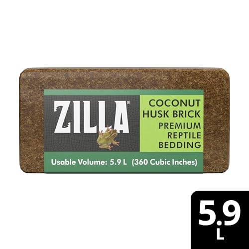 Zilla Coconut Husk Brick, Organic Bedding for Reptiles, Made with 100% Coconut Fiber, Ideal for Tropical Habitats and Egg Incubation, (Pack of 2) - size: One size (Pack of 2)
