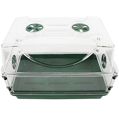 93763 Medium Seed and Herb Domed Propagator with Vented Side Height Extension, Green - size: Medium with 1 Height Extender