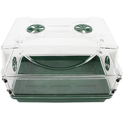 93763 Medium Seed and Herb Domed Propagator with Vented Side Height Extension, Green - size: Medium with 1 Height Extender